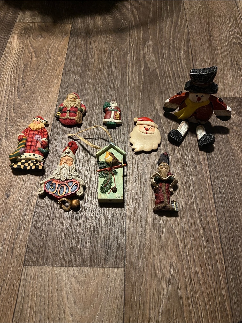 Source Unknown Holiday Ornament Lot - Red, Green, White, Gold, Black